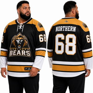 Fabricante de Camisetas de Hockey sobre Hielo Personalizadas, Logotipo del Equipo Bordado, Nombre, Número, Uniforme de Manga Larga, Proveedor OEM al por Mayor, Fábrica para Equipos - Product Image 1
