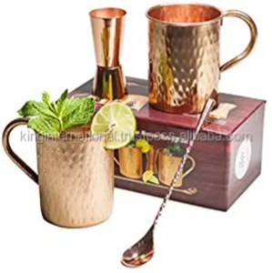 Mug tendance en cuivre pur, gobelets isothermes en acier inoxydable, verres à eau en acier, verres à jus en acier, verres à boire, carafe et verre - Product Image 2