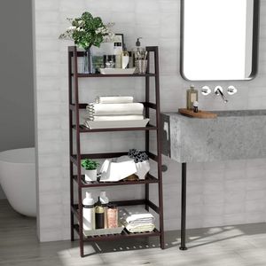 Multifunctional 4-Tier Ladder <b>Shelf</b> Bamboo Storage Bookcase with Plant <b>Stand</b> Flower Pot Holder Display Rac - Product Image 3