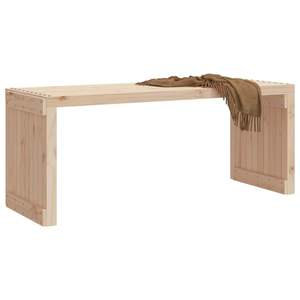 Banc de jardin extensible en pin massif, banc de patio en bois naturel - Product Image 3