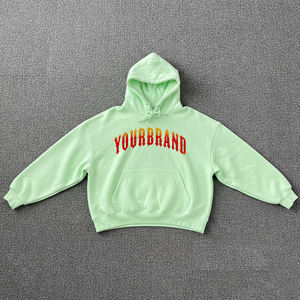 เสื้อฮู้ดผู้ชายสีเบจทรงโอเวอร์ไซส์ ผ้าถักนิตติ้ง 100% คอตตอน มีกระเป๋าหน้า สไตล์วินเทอร์ แนวอาร์แวนท์การ์ด คูลเจอร์ครูว์ ใส่สบาย - Product Image 6