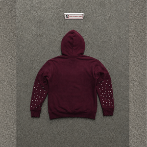 Sudadera con Capucha Color Granate con Letras de Diamantes de Imitación y Gráficos Religiosos Inspirados en la Fe, Sudadera con Capucha Cristiana Moderna y Elegante - Product Image 6