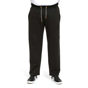 Custom Men's Black Sweatpants Loose Fit Open Hem Fleece <b>Trousers</b> <b>Elastic</b> <b>Waist</b> Drawstring Casual Straight Leg Pants for Men - Product Image 1
