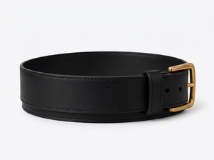 Ceinture en cuir véritable pour homme, en cuir de vachette noir, avec boucle en laiton, écologique, durable, robuste, logo personnalisé, vente en gros OEM - Product Image 2