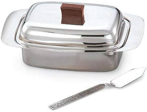 Luxury Pastry Dish Creative Stainless Steel Butter Box Buckle Lid Modern Luxury Design Dishwasher Safe for Kitchen Party <b>Storage</b> - Product Image 4