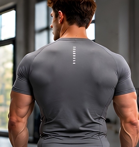 Camiseta Deportiva de Manga Corta de Secado Rápido, Compresión, Ajuste Muscular, para Entrenamiento, Fisicoculturismo, Gimnasio, Fitness y Running - Product Image 3