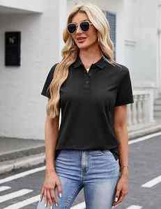 Camisetas de rugby OEM al por mayor de manga corta con cuello en V para mujer, camiseta con logotipo personalizado para damas, ropa de verano OEM - Product Image 4