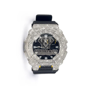 Montre unisexe Moissanite World Iced Out Luxury Antique Business 40 mm ronde entièrement sertie de diamants, mouvement quartz automatique, bracelet en caoutchouc 20 mm - Product Image 3