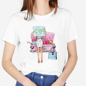 Camiseta Básica Y2K Personalizada para Mujer, Estilo Años 90, Cuello Redondo, Algodón Suave, Fabricación OEM - Product Image 2