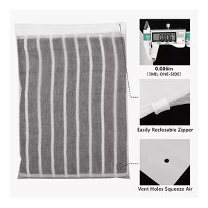 Custom Logo Clear Recyclable <b>Zip</b> Lock <b>Bags</b> Reusable Resealable Plastic Packaging Pouches for Socks Clothing and Apparel - Product Image 3