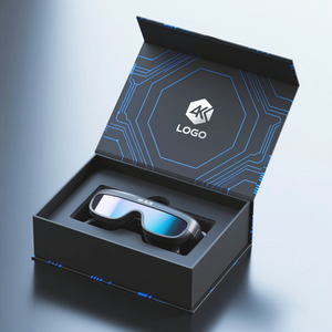 Boîte cadeau en carton rigide recyclable personnalisée avec fermeture magnétique et poignée, emballage écologique portable pour bijoux et lunettes - Product Image 1