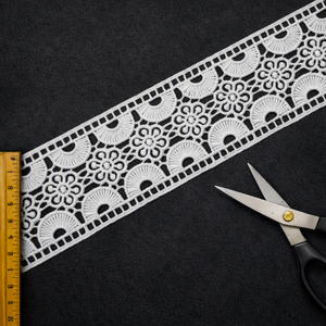 Guipure Lace <b>Trim</b> Decorative Openwork Floral Pattern Border For Apparel Dress Home Textile <b>Curtain</b> Sewing Export Decoration - Product Image 4