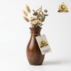 Jarrón de Madera de Nogal Hecho a Mano, Florero para Flores Secas, Soporte Vintage para Plantas de Mesa, Decoración de Lujo para Sala de Estar u Oficina - Product Image 4