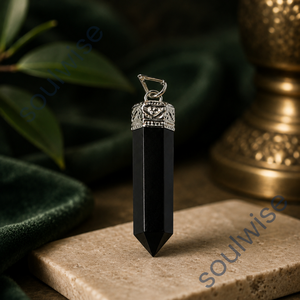 จี้ดินสอออบซิเดียนสีดำจี้ศาสนาฮินดู - Product Image 2