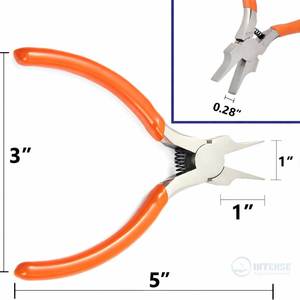 Stainless Steel Flat Nose Pliers Jewelry Handcraft Making 5 Inch Precision <b>Craft</b> Tool Smooth Jaw Comfortable Grip <b>Wire</b> Bending - Product Image 2