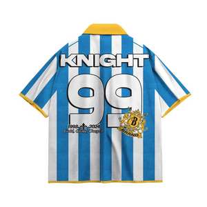 Camiseta de Fútbol a Rayas Vintage Estilo Urbano, Personalizada, 100% Poliéster, Impresión por Sublimación, Corte Holgado y Recortado, Malla Transpirable - Product Image 2