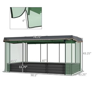Large Size Galvanized Metal <b>Planter</b> Protective Cage and Shade Gray Raised Garden Bed for Flowers and <b>Vegetables</b> - Product Image 3