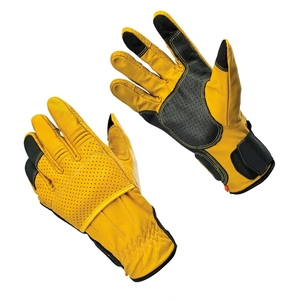Guantes de Cuero para Ciclismo, Dedos Completos, Color Amarillo, Transpirables, Cierre de Velcro, para Hombre, Verano - Product Image 1