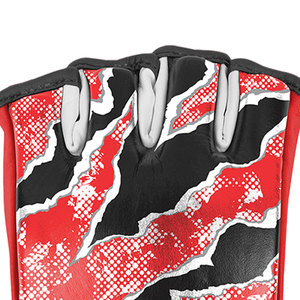 Guantes de MMA Venomous Red Viper de Cuero con Palma Abierta, Correa Ajustable para la Muñeca, Unisex, para Entrenamiento y Combate, Muay Thai - Product Image 3