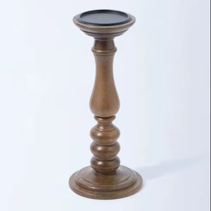 Support à bougie en bois de manguier, porte-bougie en bois, bougie en bois de manguier sculptée à la main - Product Image 1