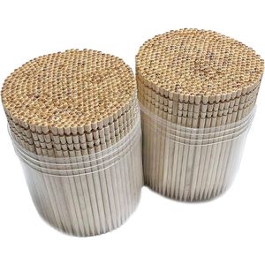 Cure-dents en bois décoratifs, 1000 unités, idéaux pour les apéritifs de fête et le nettoyage des dents, 2 paquets de 500 cure-dents avec support de rangement - Product Image 1