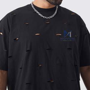 T-shirt surdimensionné pour homme, effet usé, 100% coton, design personnalisé, vêtements de mode, respirant, écologique, séchage rapide, pour adultes - Product Image 3