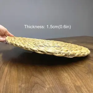 Mantel individual tejido a mano de jacinto de agua de Vietnam, de fibra natural, para mesa de comedor, hogar, restaurante, decoración ecológica. - Product Image 6