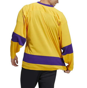 Maillot de hockey sur glace de qualité professionnelle à vendre à prix raisonnable, manches longues, couleur jaune - Product Image 6