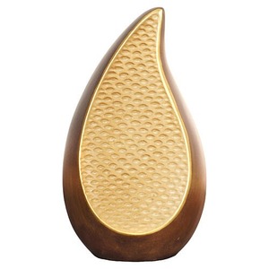Urne funéraire marron en forme de larme pour cendres humaines adultes, design décoratif durable, urne souvenir en forme de larme pour cendres d'adultes - Vente flash - Product Image 1
