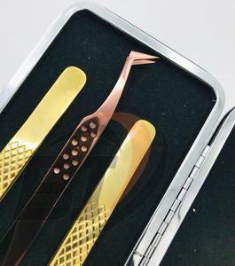 แหนบต่อขนตาสแตนเลสสีทึบด้ามจับแข็งแรงปลายแหลมสีโรสโกลด์ออกแบบโลโก้ได้ตามต้องการแบบมืออาชีพฟรี - Product Image 2