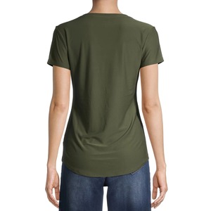 Custom Printed <b>Women</b> <b>V</b> <b>Neck</b> <b>T</b> <b>Shirts</b> Short Sleeve Summer Casual Cotton Breathable Slim Fit Blank Athletic Tee <b>Shirts</b> Wear - Product Image 3