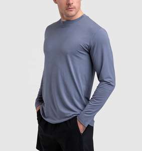 เสื้อแขนยาวคอกลมสำหรับผู้ชาย เสื้อออกกำลังกาย เสื้อฝึกซ้อม ระบายเหงื่อได้ดี เนื้อผ้าระบายอากาศ ชุดกีฬาออกกำลังกาย หลายสี - Product Image 5