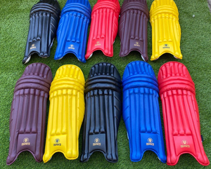 STITCH LAB Lightweight PU Cricket Batting Pads Leg Guards Adjustable Multi-Colour Knee Pads 13-16mm Thick Ambidextrous Buckle - Product Image 1