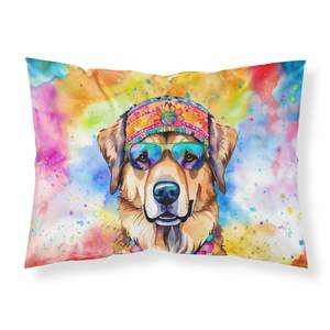 Hippie Dawg Ligero Super Suave Fácil Cuidado Decorativo Ilustraciones Funda De Almohada Tamaño estándar Funda de cojín - Product Image 1