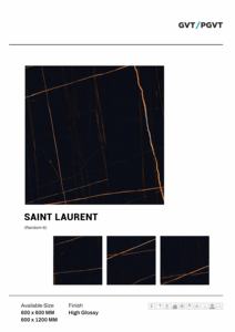 Carreaux de porcelaine haut de gamme, ultra brillants, avec support renforcé, en format 60x60cm (600x600mm, 24x24 pouces) pour la conception de sols et murs intérieurs modernes. - Product Image 2