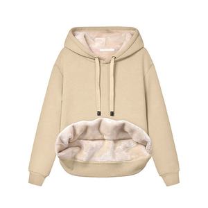 Custom Logo <b>Women's</b> Hoodie Best Quality Plush <b>Long</b> Sleeved Plus Size Hooded Sweater <b>Women's</b> Plush Winter Hoodie - Product Image 1