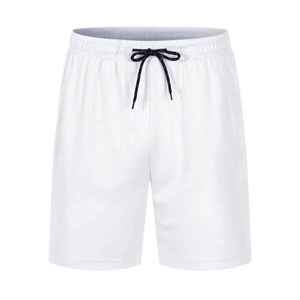 Shorts Bermuda en coton noir uni pour homme avec cordon de serrage à la taille, vêtements décontractés - Product Image 2