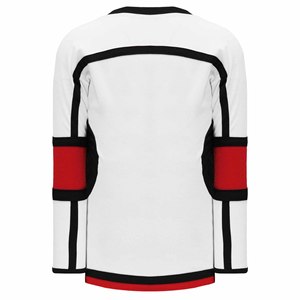 Men's White Ice Hockey Jersey V-Neck Full Sleeve Sublimated Moisture Wicking Polyester Sport Apparel Regular Fit Adult Size - Product Image 2