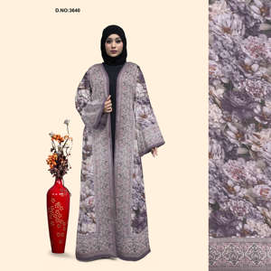 Chal de chifón de primera calidad, tipo abaya, con mangas largas, diseño cómodo y moderno, disponible a un precio competitivo. - Product Image 6