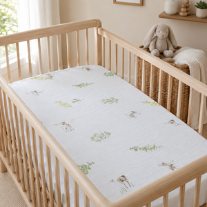 100% Organic Cotton Baby Crib Sheet | Fitted Knitted Plant Soft Breathable Custom <b>Bedding</b> OEM Wholesale India Supply Babies - Product Image 1