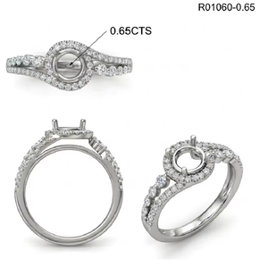 Vente en gros de bagues de fiançailles brillantes de qualité supérieure en or blanc massif 18 carats avec diamant véritable pour femme - Product Image 6