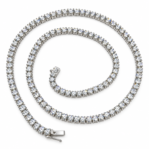 Luxury Moissanite Necklace in 925 Sterling <b>Silver</b> Rhodium Plated with Prong <b>Set</b> for Anniversary Engagement & Party - Product Image 3