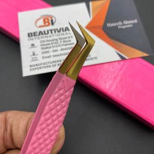 สีชมพูทองที่แข็งแกร่งจับขนตาแหนบที่ยั่งยืนสแตนเลสไฟเบอร์เคล็ดลับขนตาต่อขนตาแหนบ - Product Image 1