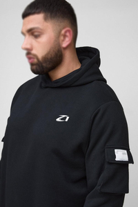 Survêtements cargo utilitaires pour hommes en gros – Sweat-shirts à capuche et pantalons de survêtement en molleton de coton épais à jambe droite – Tenue urbaine d'hiver – Logo personnalisé OEM - Product Image 3