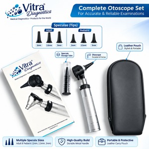 Otoscope à fibre optique COMBIVIEW pour adultes/enfants, embouts réutilisables, construction métallique, éclairage haute intensité, ORL - Product Image 3