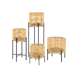 Juego de Macetas de Metal con Recubrimiento en Polvo, Duraderas, Multiusos, para Interiores y Exteriores, con Drenaje - Product Image 1