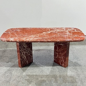Luxury Style Customized Natural <b>Rectangle</b> Top French Red Marble Modern Durable <b>Coffee</b> <b>Table</b> Furniture for Villa - Product Image 2