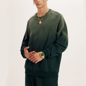 Sweat-shirt pour homme en coton premium, délavé et usé, coupe oversize, style streetwear urbain - Product Image 3
