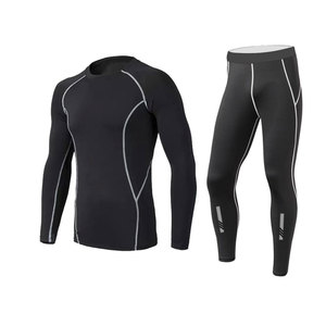 Customized Gym Fitness Men Workout Clothing <b>Yoga</b> <b>Set</b> Ribbed Compression Suit 2 Pieces Gym Fitness Gym <b>Set</b> Slim Fit Compression - Product Image 1