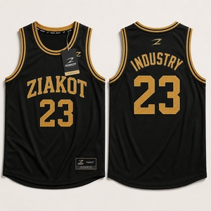 Maillot de basket authentique rétro noir-or vieilli personnalisé avec nom d'équipe, 100 % polyester, le plus vendu en gros directement de l'industrie - Product Image 1